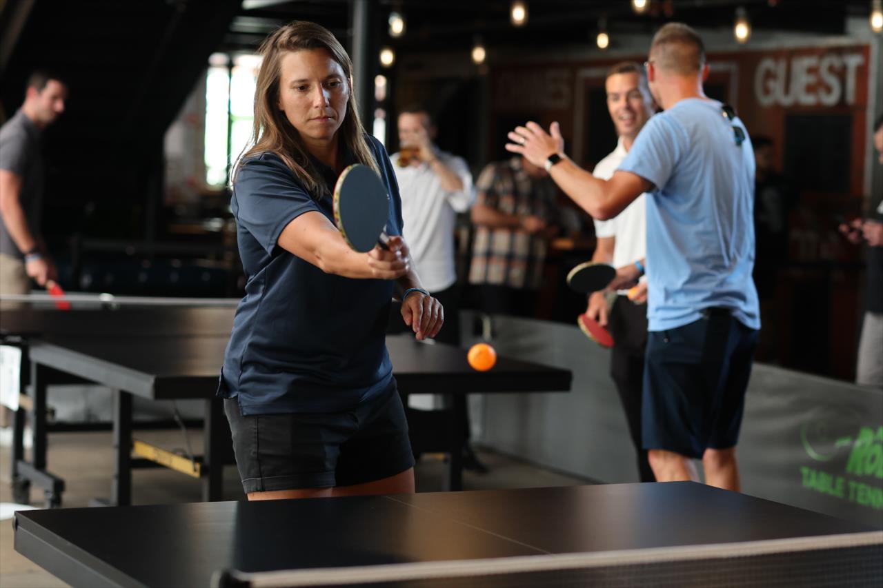 Simona De Silvestro - Josef Newgarden's Celebrity Ping Pong Challenge - By: Chris Owens -- Photo by: Chris Owens